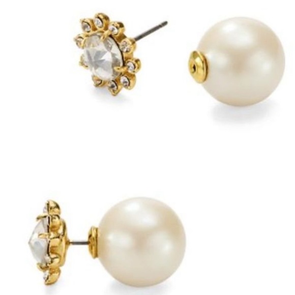 Kate Spade beautiful Reversible crystal and pearls stud earrings - Picture 4 of 10